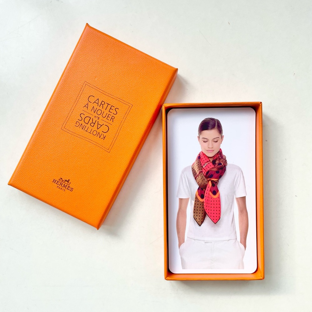 Hermes Paris Knotting Cards, Cartes a Nouer, Silk Scarf Tie Instructions in Box